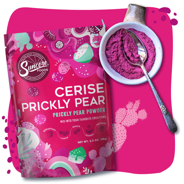 Cerise Prickly Pear Powder - Premium Natural Food Powder from Suncore Foods - Starting $20.99 and available in larger sizes including wholesale bulk orders! Shop now at www.suncorefoods.com